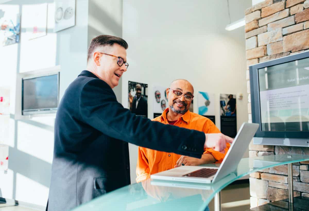 Business professionals collaborating